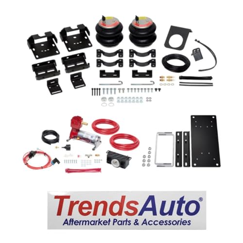 TrendsAuto Firestone Airide Ride-Rite Air Helper Springs Rear Kit & Air Command Heavy Compressor with Dual Analog Gauge fits 2012-2026 Silverado Sierra C3500HD Cab-Chassis | TrendsAuto Decal - size: Dual Path (Analog Only)