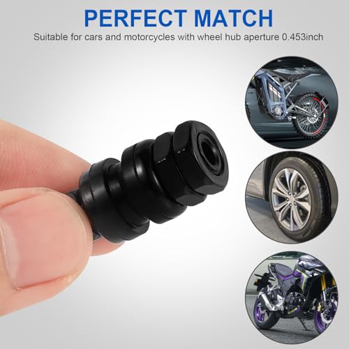 TR33E/VS33 Black Tubeless Metal Clamp-in Valve Stems, 0.453" /11.3mm+0.4mm Valve Hole Dia, Length 1.3", Aluminum Alloy, Pack of 5 - size: TR33E 5pcs