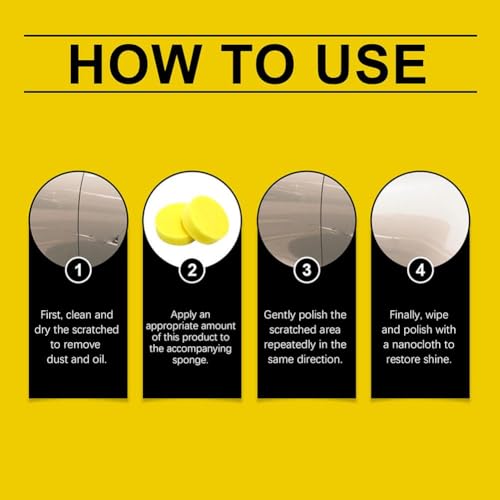 Scratch Remover for Vehicles,Eliminate Car Scratches in 60 Seconds,Quick Fix Removal Paste for Deep Scratches,All Paint Colors Polishing Kit with Wipe,Paint Scratchs Repair Kit for Vehicles