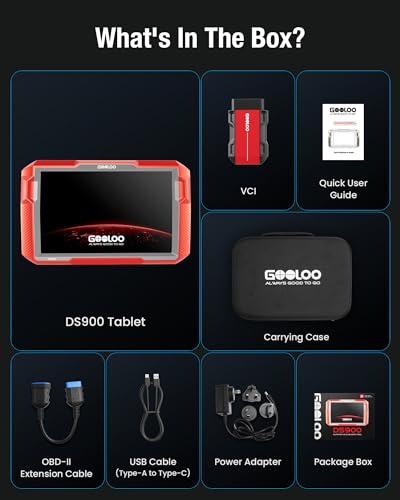 GOOLOO DS900 OBD2 Scanner Diagnostic Tool, Full System Bidirectional Scan Tool, 8" Bluetooth Car Scanner with Active Test, Check Engine Code Reader Diagnostic Scanner for All Vehicles, FCA 11 OS