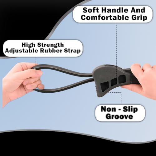 2-Pack Adjustable Rubber Strap Wrench Set – Heavy-Duty Oil Filter Wrench, 6 inch & 8 inch Diameter, Non-Slip Belt Wrench for Jar Opener, Water Filter, Plumbing, Sink, Faucet Repair Tool (Gray)