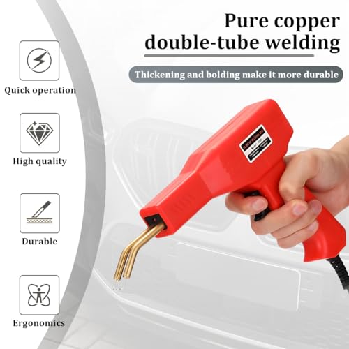 Car Plastic Welder, Vehicle Plastic Welder Gun Kit for Bumper Repair with 200 Hot Staples & Carry Case, Portable Automotive Repair DIY Tools Accessories, Universal for SUV RV Truck