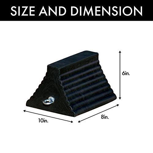 Checkers Industrial Safety Products Roadblock RC815 Rubber Wheel Chock with Void Bottom, Black, 10" Length x 8" Width x 6" Height