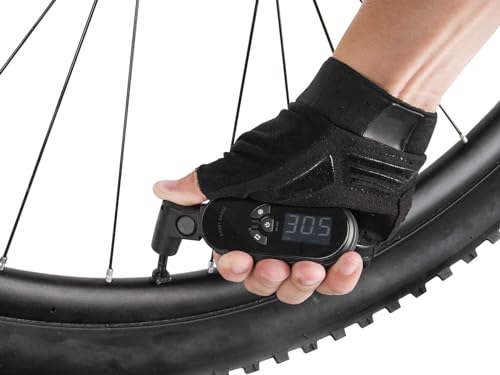Topeak SmartGauge D2X Digital Tire Pressure Gauge - Accurate and Easy-to-Use Bike Pressure Gauge with Digital Display - Measures PSI for Presta and Schrader Valves | Measures 5-260 PSI . Smarthead Fits Presta and Schrader. 360 Degree Backlit Rotating Disp