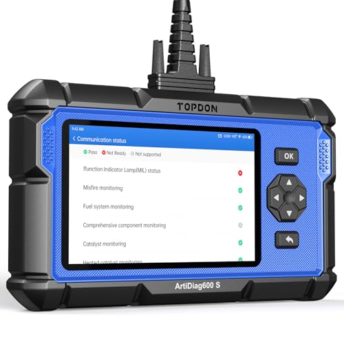 TOPDON AD600S OBD2 Scanner, 9 Reset Services, Lifetime Free Update, CAN FD | Diagnostic Tool, ABS SRS Transmission Engine Code Reader, Oil Reset, Brake/BMS/SAS/DPF/TPMS/ETS Reset, Injector Coding