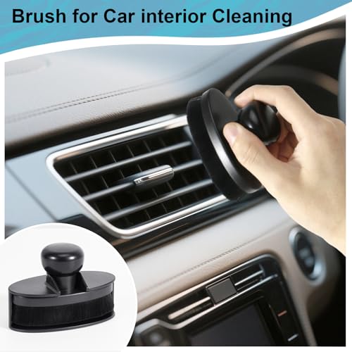 UNIMEIX Tire Shine Applicator Brush Large Vegan Oval Tire Shine Brush with Storage Stand for Vehicles Tire Shine Polish Wax and Car Wash