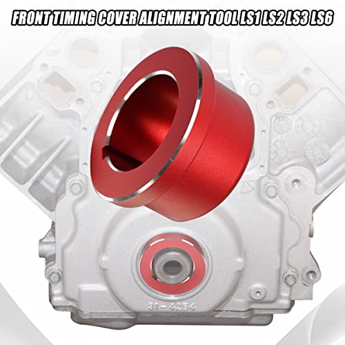 LS Timing Cover Alignment Tool,Billet Aluminum Front Rear Cover Alignment Tool Seal Installer Seal Kit for LS Series Engines Ls1 Ls2 Ls3 Ls6 Ls Lq4 Lq9 4.8 5.3 5.7 6.0 6.2 (Red) - color: RED