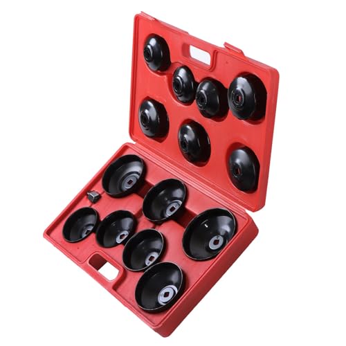 labwork 14Pcs Oil Filter Sleeve Cap Wrench Socket Tool Set 3/8 inch Drive Oil Socket