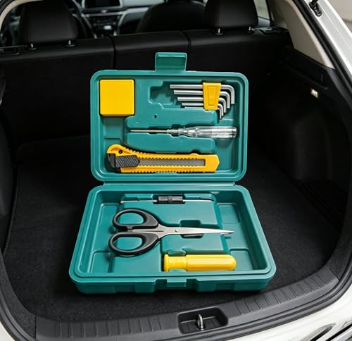 11 Pieces Household Hand Tool Kit, Portable Hardware Tool Set with Storage Case for Home, Garage, Car Repair & DIY Maintenance