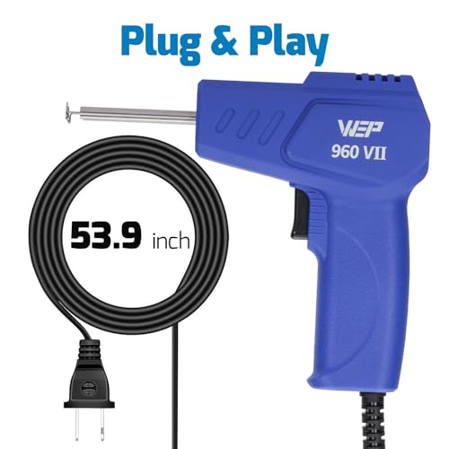 WEP 960-VII Plastic Welder Kit 110V with Ergonomic Grip and LED lights with 350 Hot Staples and Pliers for Car Bumper Plastic Welding, Plastic Gas Tank Repair, a Great Automotive Tools for Mechanics