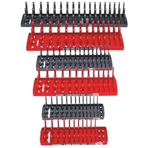 Hansen Global Socket Tray, Gray, Red, Plastic, 4 1/4 in 92013-1 Each - color: Red & Grey