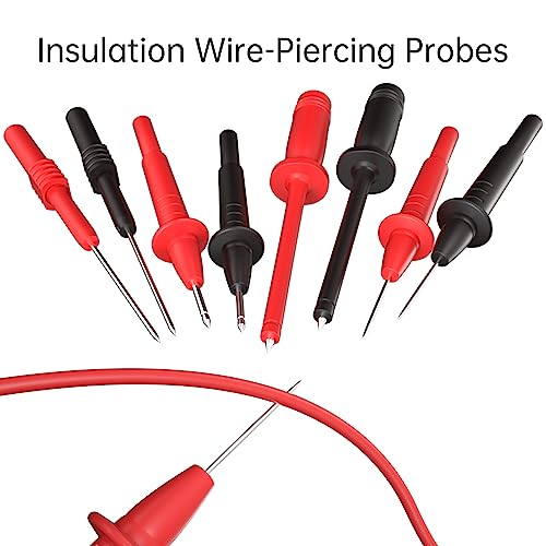Goupchn Silicone Multimeter Test Leads Kit 33PCS for Electrical Testing | Replaceable Wire Piercing Probes Set, Alligator Clips Cable Wires, Test Hook Clips, Testing Tweezer - style: 33PCS