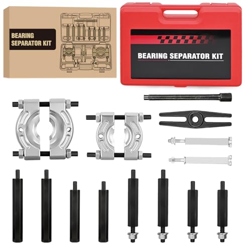 GOOACC 14pcs Bearing Puller Kit, 5 Ton Capacity Bearing Separator with 2" and 3" Jaws, Wheel Bearing Removal and Hub Axle Puller Set, Heavy Duty Gear Splitter Tool Kit, Pinion Pullers with Case, Red - color: 14pc Bearing Puller Red