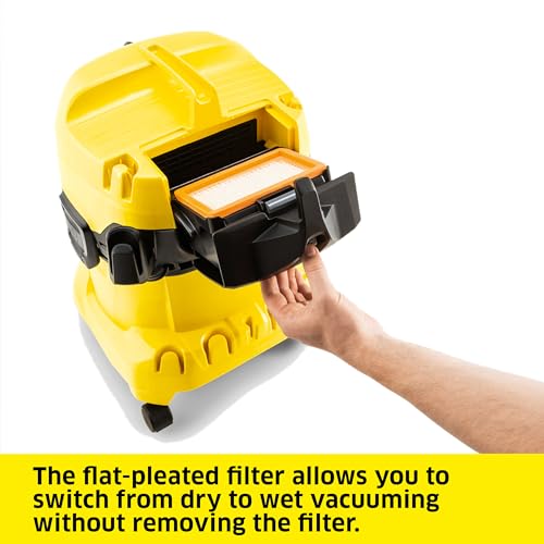 Kärcher Shop Vacuum WD 4, 5.3 Gal, 3.8 Peak HP, 33 ft Reach, Wet Dry Vacuum Cleaner, Heavy Duty, Blower Function, Crevice Tool, Floor Nozzle, Great for DIY Projects and Workshops - style: WD 4 (2025)