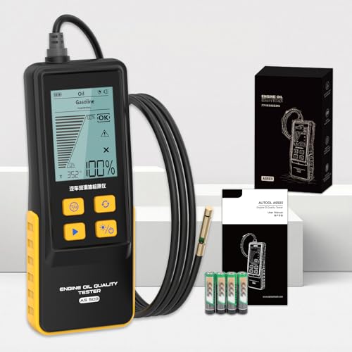 Engine Oil Quality Tester for Gasoline & Diesel | Digital Oil Diagnostic Tool Handheld Analyzer with 31.5in Probe, 2.8in Display - color: BLACK, size: Engine Oil Tester