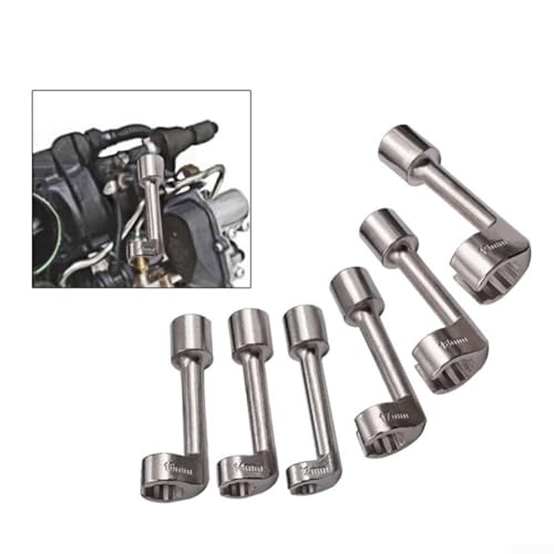 Diesel Fuel Line Socket Set 1/2 Drive Flare Nut Wrench for Automotive Tube Pipe Repair, Open End Ring Sizes 12 14 16 17 18 19mm, Metal Hand Tool(14mm) - color: 14mm