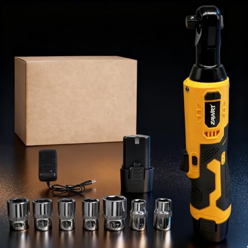 12V Cordless Electric Wrench, Rechargeable High-Torque Automotive Repair Angle Ratchet Mounting Tool, Home Improvement Tool