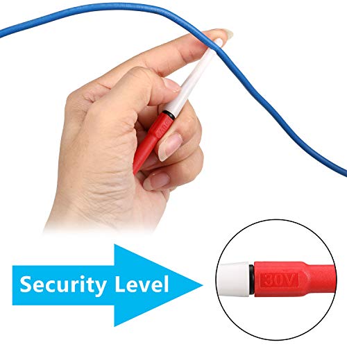 Frienda 19 Pcs Multimeter Test Set 15 Probe Pins 0.7mm and 4 Insulation Wire Piercing Probes Automotive Back Probe Kit Power Needle Test Accessories for Multimeter Banana Socket Plug Car Tester
