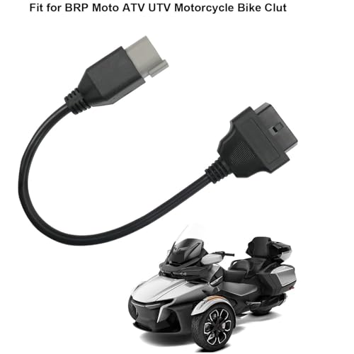 6 Pin OBD Motorcycle Cable 6pin OBD obd2 Diagnostic Moto Motorrad Adapter CAN OBD2 OBDII Diagnostic Connector for BRP Moto ATV UTV Motorcycle Bike Polaris Slingshot Motorbike Sportsman