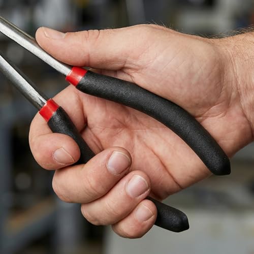 SOUJAP 6 PCS 11 inch Needle Nose Pliers, Steel Straight Extended Long Reach Nose Pliers for Narrow Space, Mechanics, Black