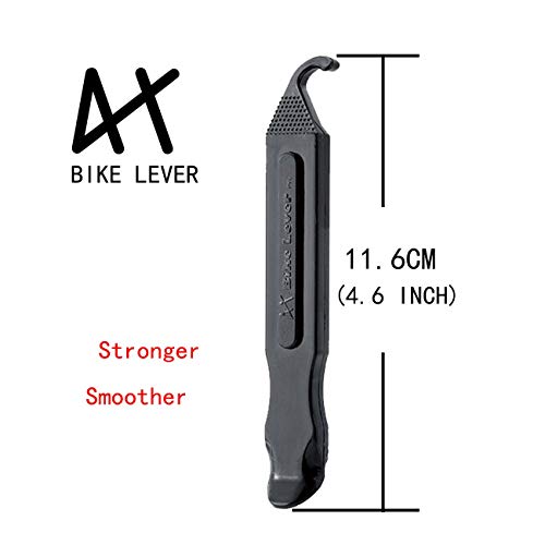 Bike Tire Levers - Ultra Strong PC Plastic Bicycle Tire Removal Changing Tool and Stainless Steel Levers for Road or Mountain Bike Tires - Set of 7 - color: Black*4 and Silver*3