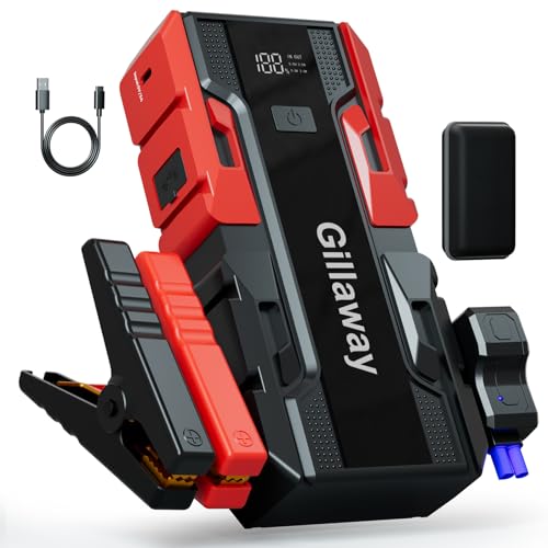 001B 3000A Car Jump Starter Battery Pack (Up to 9.0L Gas and 7.0L Diesel Engine), 12V Car Charger Jump Starter Portable Battery Jump Starter with Power Bank - color: red