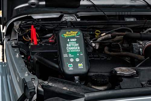 Battery Tender 4 AMP Battery Charger and Maintainer - Automotive Switchable 12V or 6V Smart Automatic for Cars SUVs and Trucks - Lead Acid, AGM, Gel, & Lithium Battery Charger - 022-0209-BT-WH