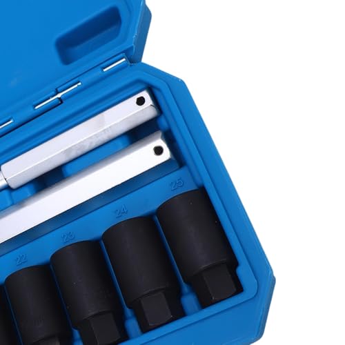 RiToEasysports Wheel Lock Removal Kit CRMO Steel Lug Nut Extractor Set 8 Sizes 18mm to 25mm Reverse Spiral Design for Removing Damaged Rusted Rounded Lug Nuts on Cars Trucks