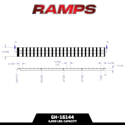 GEN-Y Hitch Heavy Duty Aluminum Loading Ramps - Set of 2, 12 Feet Long x 15 Inches Wide, 8000 LBS Capacity, Hybrid Hook and Plate Ends, Serrated Cross Rungs for Maximum Traction - size: 12'