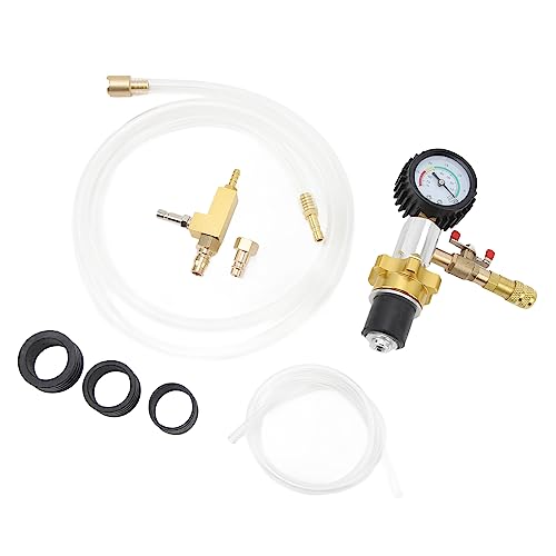 Vacuum Antifreeze Change Fill Kit for Car Van SUV Truck – Pneumatic Radiator Cooling System Coolant Refill Tool with Vacuum Gauge and Adapters