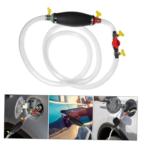 Cabilock 1Set Manual Hand Pump Transfer Pump with Hose Portable Gas Oil Water Siphon Pump Kit for Car Truck Boat and Transfer