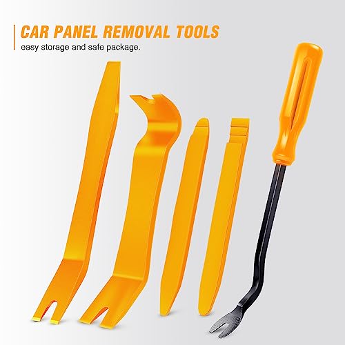 GOOACC 5 PCS Nylon Auto Trim Removal Tool Kit No-Scratch Removal Tool Kit for Car Clip Panel & Audio Dashboard Dismantle Yellow - color: Yellow, size: 5Pcs