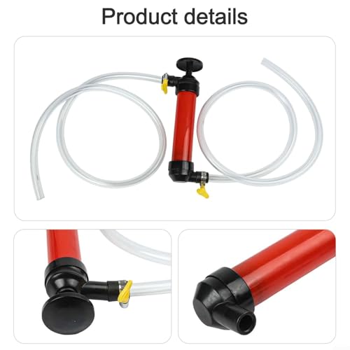 Manual Fuel Transfer Pump with 39-Inch Hose, Automotive Siphon Extractor for RV Car Outdoor Use, Portable Oil Pumping Tool Kit