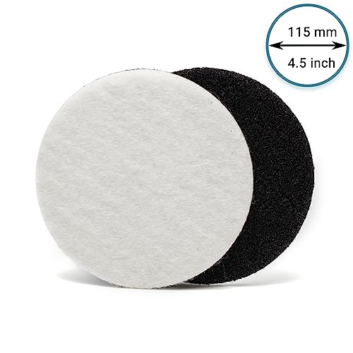 GLASS POLISH 4.5" PRO Felt Glass Polishing Pads for Cerium Oxide Polishing, Scratch Removal and Professional High Gloss Finish on Glass, Plastic, Metal and Marble - (5 Pads)