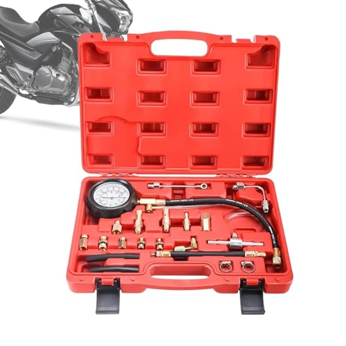Oil Pressure Gauge Kit 0-140 PSI Compression Diagnostic Gauge | Oil Engine Tester Kit for Automotive Truck Motorcycle Marine Home Garage Workshop Technicians Mechanics