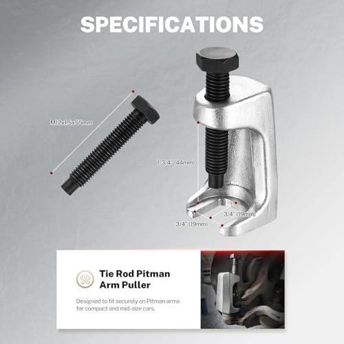 TOMMARS Ball Joint Removal Tool Set, Automotive Tie Rod End Pitman Arm Puller | Suspension Front End Service Tool Kit for Separating Ball Joints, Tie Rod End, Pitman Arm on domestic and imported vehicles