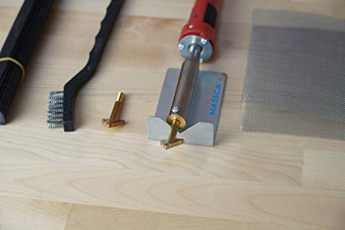 Massca Plastic Welding Kit with Welder, Rods, Reinforcing Mesh, Hot Iron Stand, and Wire Brush - Plastic Bumper Repair Kit DIY Arts, Crafts & Professional Surface Repair, Portable 80 Watt