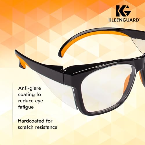 KLEENGUARD unisex-adult Kleenguard Maverick Eye Protection - color: Black Frame Orange Tips