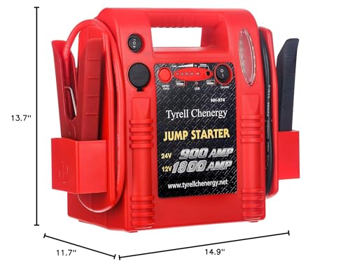 12V/24V Jump Starter,2800/1400 Peak Amp,Truck Battery Booster Pack, and Pure Copper Jumper Cables,Heavy Duty Jump Box Includes Dual USB and DC Ports Power,Car Battery Jump Starter - style: HH974