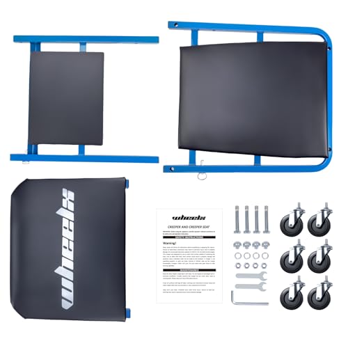 Mechanic Creeper 36 inches 3-in-1 Mode Z Seat 340lbs Capacity, Foldable Garage Adjustable Rolling Folding with 6pcs Wheels Roller, Lay Down Sit Lean Back, Under Car Auto Repair, Blue, Man Gift - color: Blue