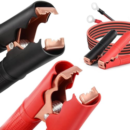 2 Pcs Alligator Clips Booster Jumper Cable 50A-3.3 ft 13 AWG Alligator Clips Booster Jumper Cable,for 12V/ 24V Car Battery Charging Jumper Cable - color: Battery Charger Jumper Cable
