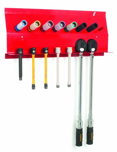Steelman Wall Mounted Storage Bracket Tool Organizer for Sockets, Wrenches, and Extensions, 8 Slots, 8 Pegs