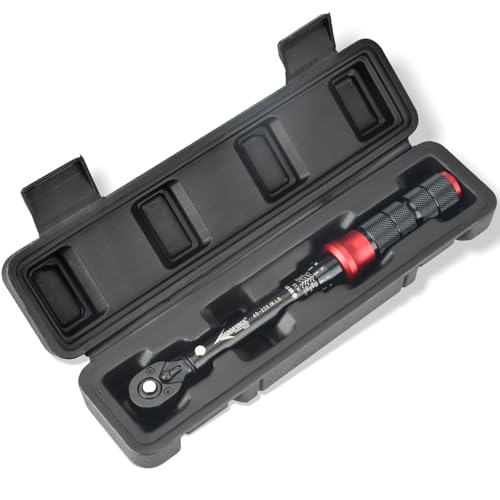 AEROFORCE 1/4-Inch Drive Click Torque Wrench (40-220 lb.in / 4.5-24.8 Nm),72 Tooth Dual Direction Reversible Ratchet with Dual Range Scales, Precision Calibrated for Bikes & DIY