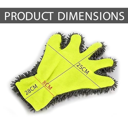 4 Pcs Microfiber Car Wash Mitts - Car Wash Mitt Microfiber Scratch Free,Premium Chenille Ultra-Soft,Car Wash Supplies,5-Finger Design Detailing for Cleaning Car Wash Brush,Car Detailing Kit