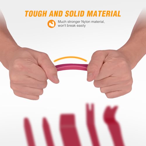 GOOACC 6PCS Auto Trim Removal Tool Kit No-Scratch | Removal Tool Kit for Car Audio Dash Panel Window Molding Fastener Remover Tool Kit-Red - color: Red, size: 6PCS Trim Removal