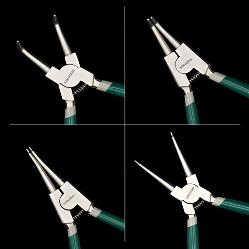 7 inch Straight Internal Snap Ring Plier, Circlip Pliers, Tips C-Clip Pliers for Ring Remover Retaining - size: 7-inch Straight Internal Plier (1PC)