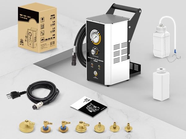 AST609 Automatic Brake Bleeder Kit,110V Automotive Brake Fluid Oil Exchanger Machine,Pulse Brake Bleeder Vacuum Pump kit with 7 Master Cylinder Adapter,Standard & Fast Mode,One-Person Operation - size: AST609 Auto