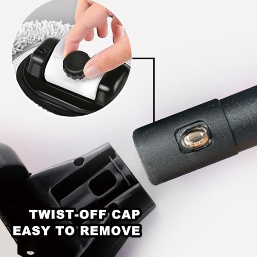 Car Wash Mop with Long Handle 15° Curved Extension Microfiber Scratch-Free Car Wash Brush with 1300GSM Thickened Drying Towel & Soft Bristle Tire Brush Complete Car Wash Kit (White & Grey) - color: White & Grey