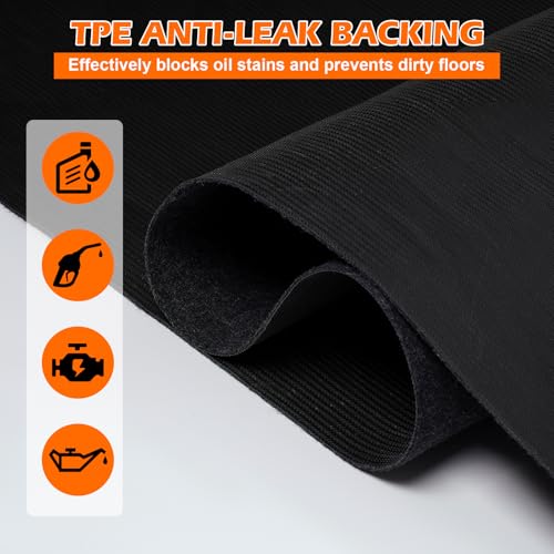 Grefinity Garage Floor Mat,6.6'x 8.5' Oil Spill Mat Heavy Duty Under Car Mat for Garage & Driveway, Protects Against Oil, Chemicals & Stains with TPE Anti-Leak Backing, Reusable & Washable - size: 6.6'x 8.5'
