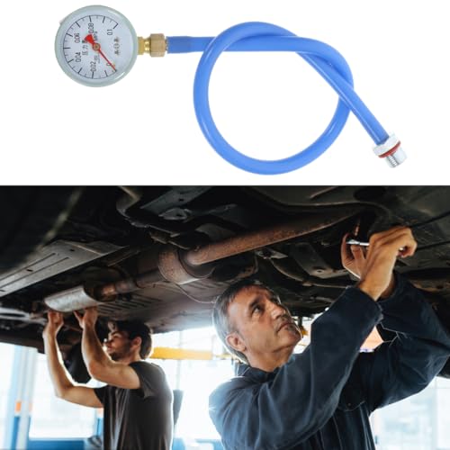 FAVOMOTO Exhaust Back Pressure Tester Kit, Professional Automotive Emission Detector with Hose and Adapters Universal Automotive Exhaust Back Pressure Gauge for Vehicle Diagnostics